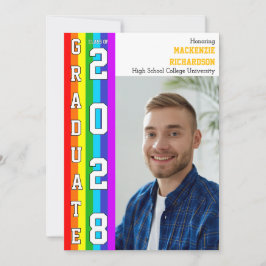 HBTQ Student regnbågsstolthet Examen Foto Inbjudningar