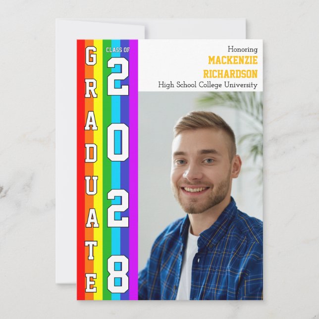 HBTQ Student regnbågsstolthet Examen Foto Inbjudningar (Framsida)