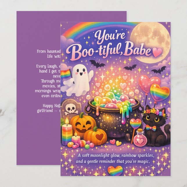 🎃🌈 HBTQ Till Min Vackra Dam  Inbjudningar (Fram/baksida)