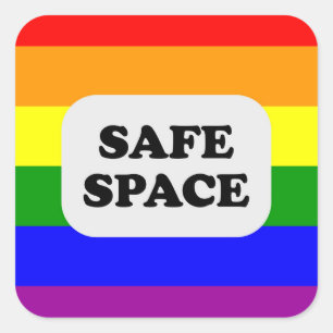 HBTQ trygg plats Pride allierad Fyrkantigt Klistermärke