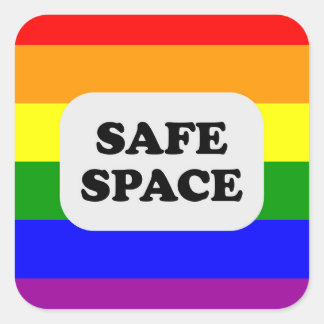 HBTQ trygg plats Pride allierad Fyrkantigt Klistermärke