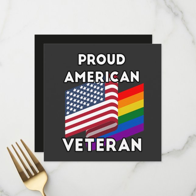 Hbtq-veteraner - amerikansk flagga  meny (Fram/Back In Situ)