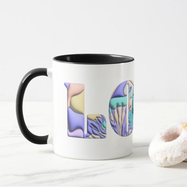 HBTQIA KÄRLEK är KÄRLEK Regnbågs Hjärtas Pride Fla Mugg (Med munk)