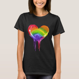 HBTQIA+ Pride Regnbåge Hjarta T Shirt