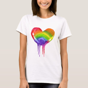 HBTQIA+ regnbågs hjärta T Shirt