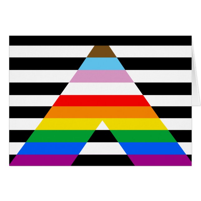 HBTQQ-progress allierad stolthetsflagga Hälsningskort (Framsidan Horizontal)