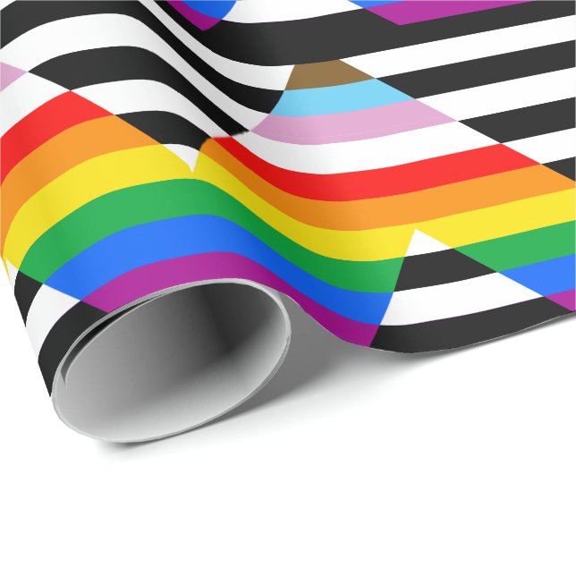 HBTQQ-progress allierad stolthetsflagga Presentpapper (Rullad Hörn)