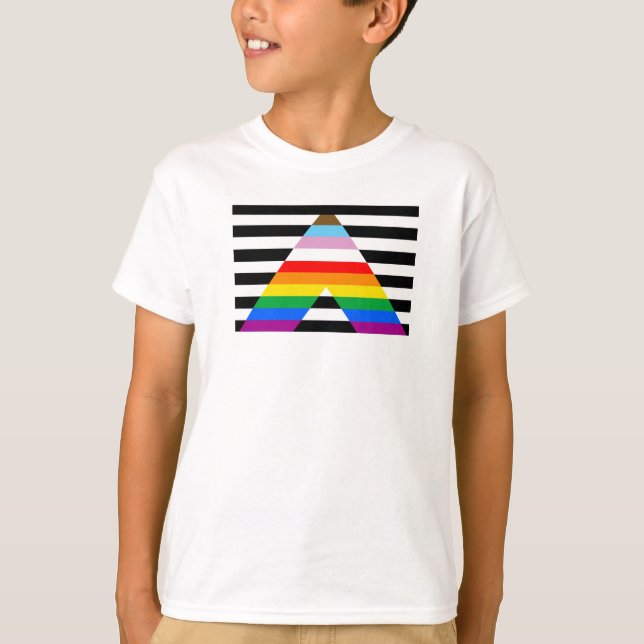 HBTQQ-progress allierad stolthetsflagga T Shirt (Framsida)