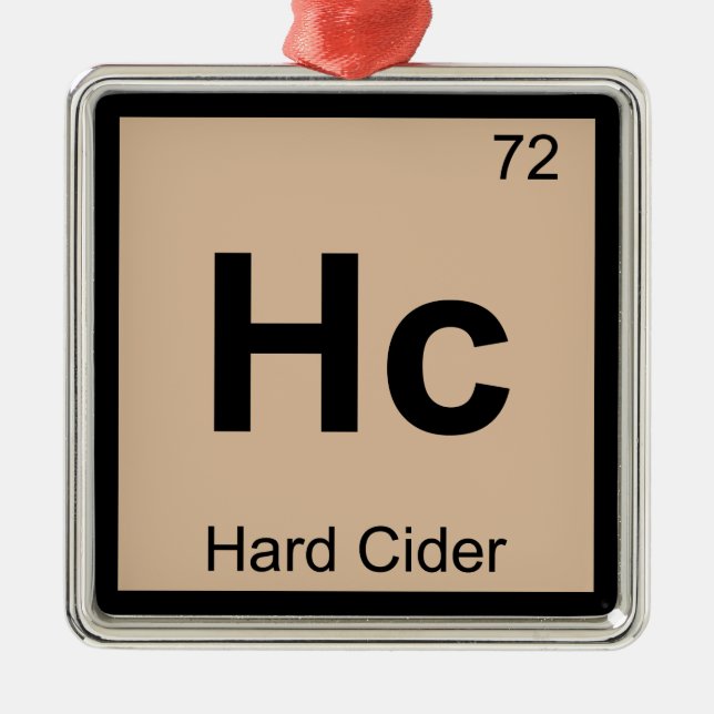 Hc - Hård ciderkemi Periodic Bord Symbol Julgransprydnad Metall (Framsidan)