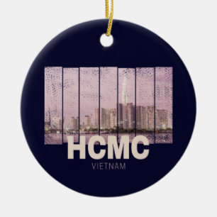 HCMC Saigon (Ho-Chi-Minh-City) Skyline Vietnam Julgransprydnad Keramik