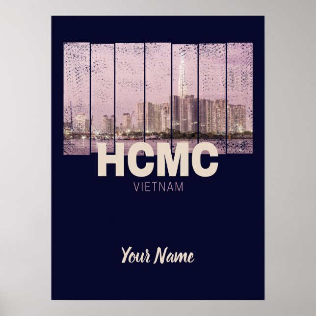 HCMC Saigon (Ho-Chi-Minh-City) Skyline Vietnam Poster (Framsidan)