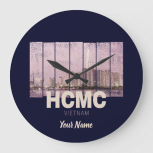 HCMC Saigon (Ho-Chi-Minh-City) Skyline Vietnam Stor Klocka