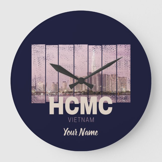 HCMC Saigon (Ho-Chi-Minh-City) Skyline Vietnam Stor Klocka (Framsida)