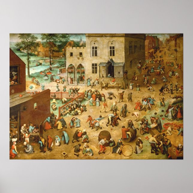 HD Childrens Games 1560 av Pieter Bruegel the El Poster (Framsidan)