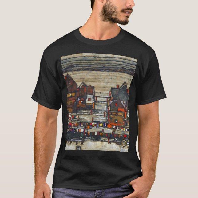 Hd-hus med Tvätt av Egon Schiele 1914. Hög T Shirt (Framsida)