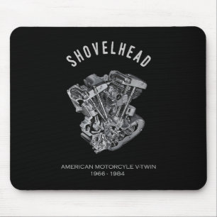 HD Motorcykel Vtwin Shovelhead Engine Teckning Bik Musmatta