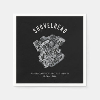 HD Motorcykel Vtwin Shovelhead Engine Teckning Bik Pappersservett