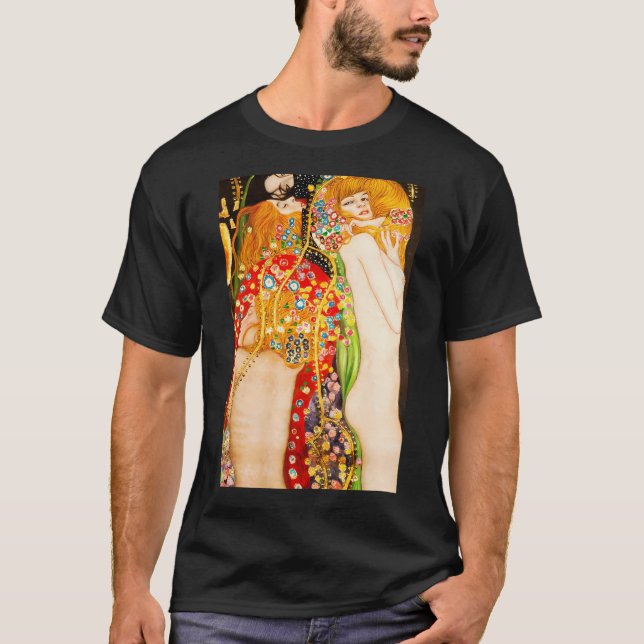 Hd Vatten Snakes II av Gustav Klimt 1907 High T Shirt (Framsida)
