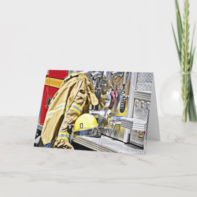 HDR Brandmansredskap och brand Lastbil Kort (Framsida)