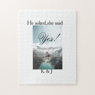 He asked she said yes engagement photo name stylis pussel