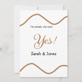 He asked she said yes engagement simple minimal 