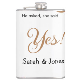 He asked she said yes engagement simple minimal  fickplunta