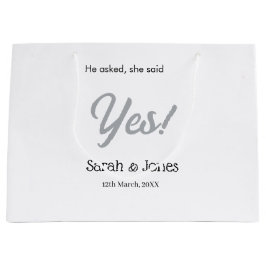 He asked she said yes engagement simple silver dat