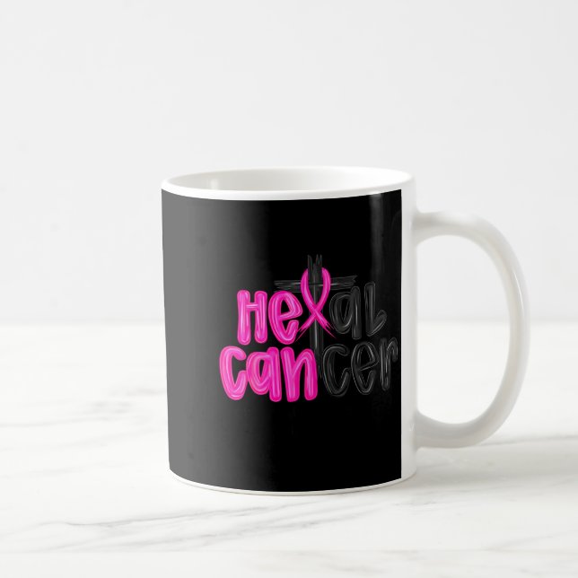 He Can Heal Cancer Believe God Christian Breast Ca Kaffemugg (Höger)