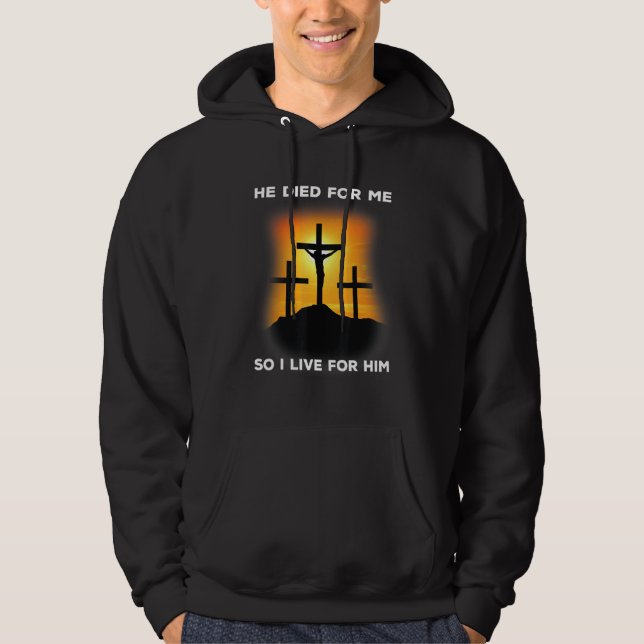 He died for me Jesus Bible Verse Jesus   Hoodie (Framsida)