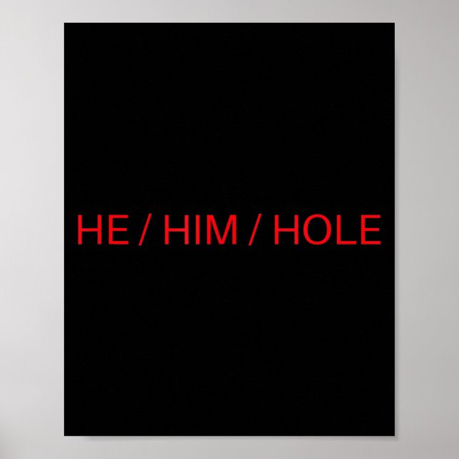 He Him Hole Shirt Funny Sarcastic Valentine's Day  Poster (Framsidan)