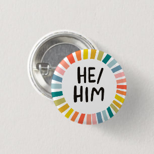 HE/HIM Pronouns Rainbow Soft Circle Ring Knapp