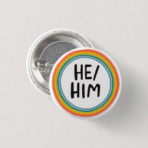 HE/HIM Pronouns Rainbow Soft Circle Ring Knapp