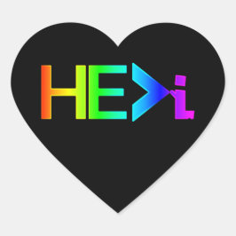 HE>i KÄNNEPRAYING - HE Underbarare än i Neon RNB Hjärtformat Klistermärke