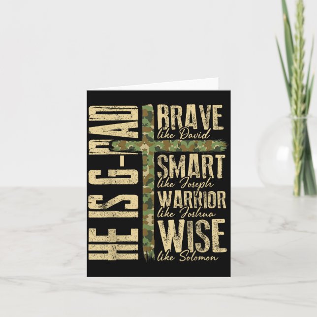 He Is G-dad Camo Religious Father's Day Christian  Kort (Framsida)