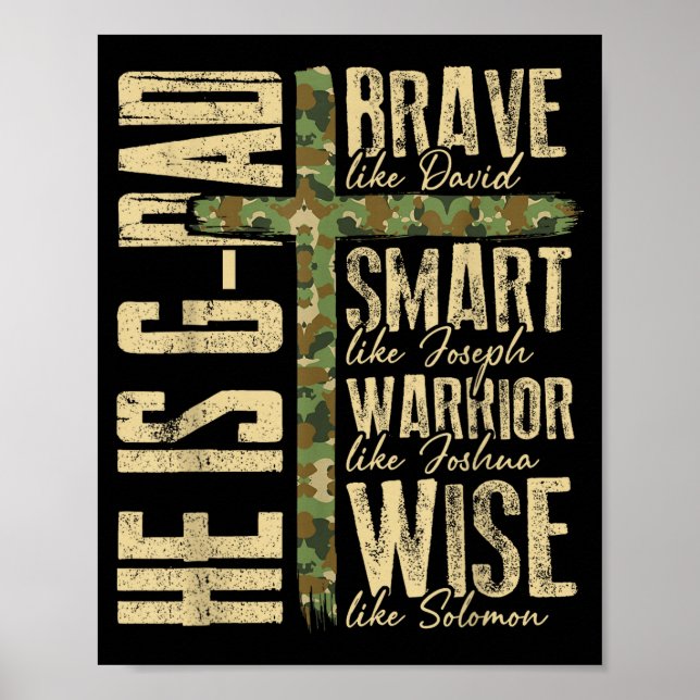 He Is G-dad Camo Religious Father's Day Christian  Poster (Framsidan)
