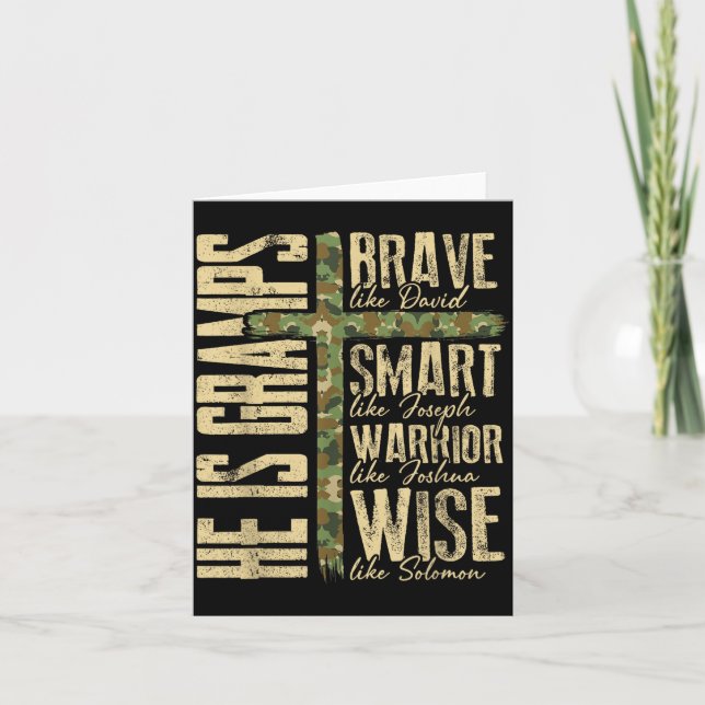 He Is Gramps Camo Religious Father's Day Christian Kort (Framsida)