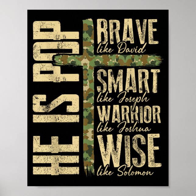 He Is P Camo Religious Father's Day Christian Dad  Poster (Framsidan)