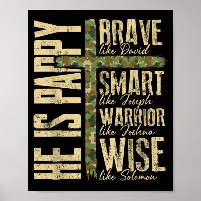 He Is Pappy Camo Religious Father's Day Christian  Poster (Framsidan)