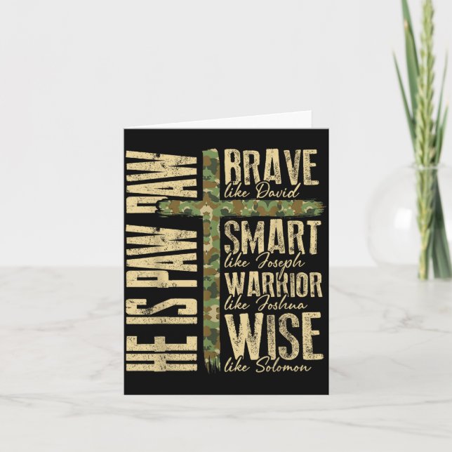 He Is Paw Paw Camo Religious Fathers Day Christian Kort (Framsida)