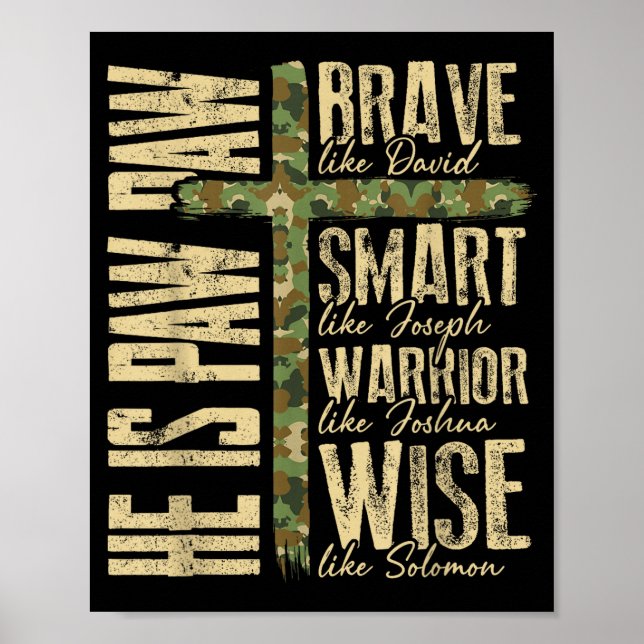 He Is Paw Paw Camo Religious Fathers Day Christian Poster (Framsidan)
