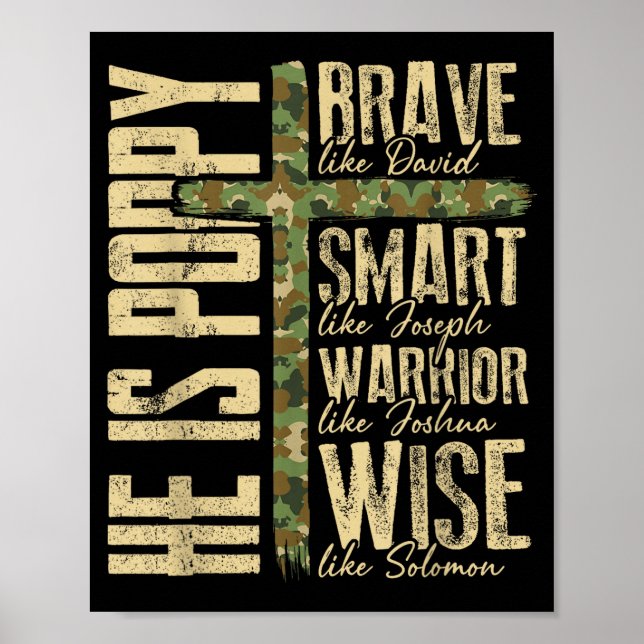 He Is Ppy Camo Religious Father's Day Christian Da Poster (Framsidan)