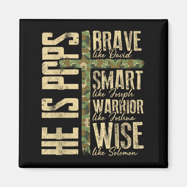 He Is Ps Camo Religious Father's Day Christian Dad Magnet (Framsidan)