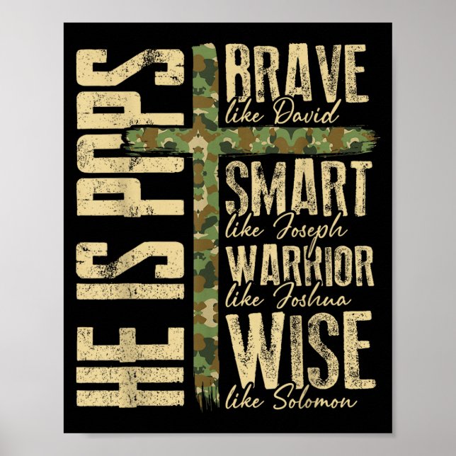 He Is Ps Camo Religious Father's Day Christian Dad Poster (Framsidan)