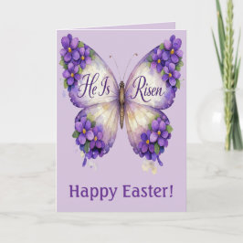 He Is Risen Butterfly Easter Card Kort