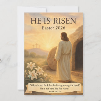 He Is Risen Easter 2026 Jesus Christian Card Julkort