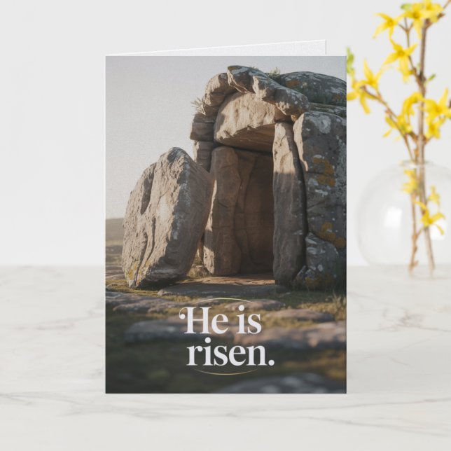He Is Risen Easter Bulk Church Greeting Cards Kort (Gul blomma)