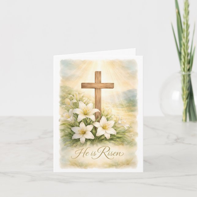 He is Risen Easter Card Kort (Framsida)