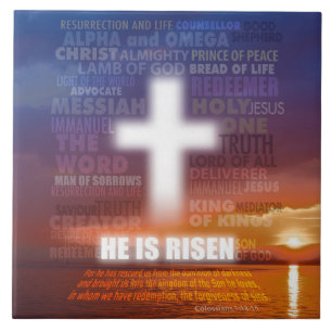 He is Risen - Easter  Kakelplatta