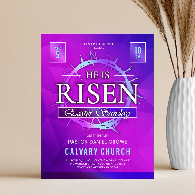 He Is Risen Easter Sunday Church Flyer (Skapare uppladdad)