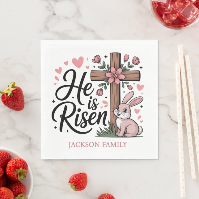 He is Risen! Easter Sunday Paper Pappersservett (Insitu)